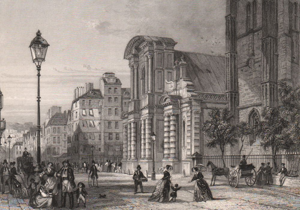 LE HAVRE. Église Notre-Dame. Seine-Maritime 1844 old antique print picture